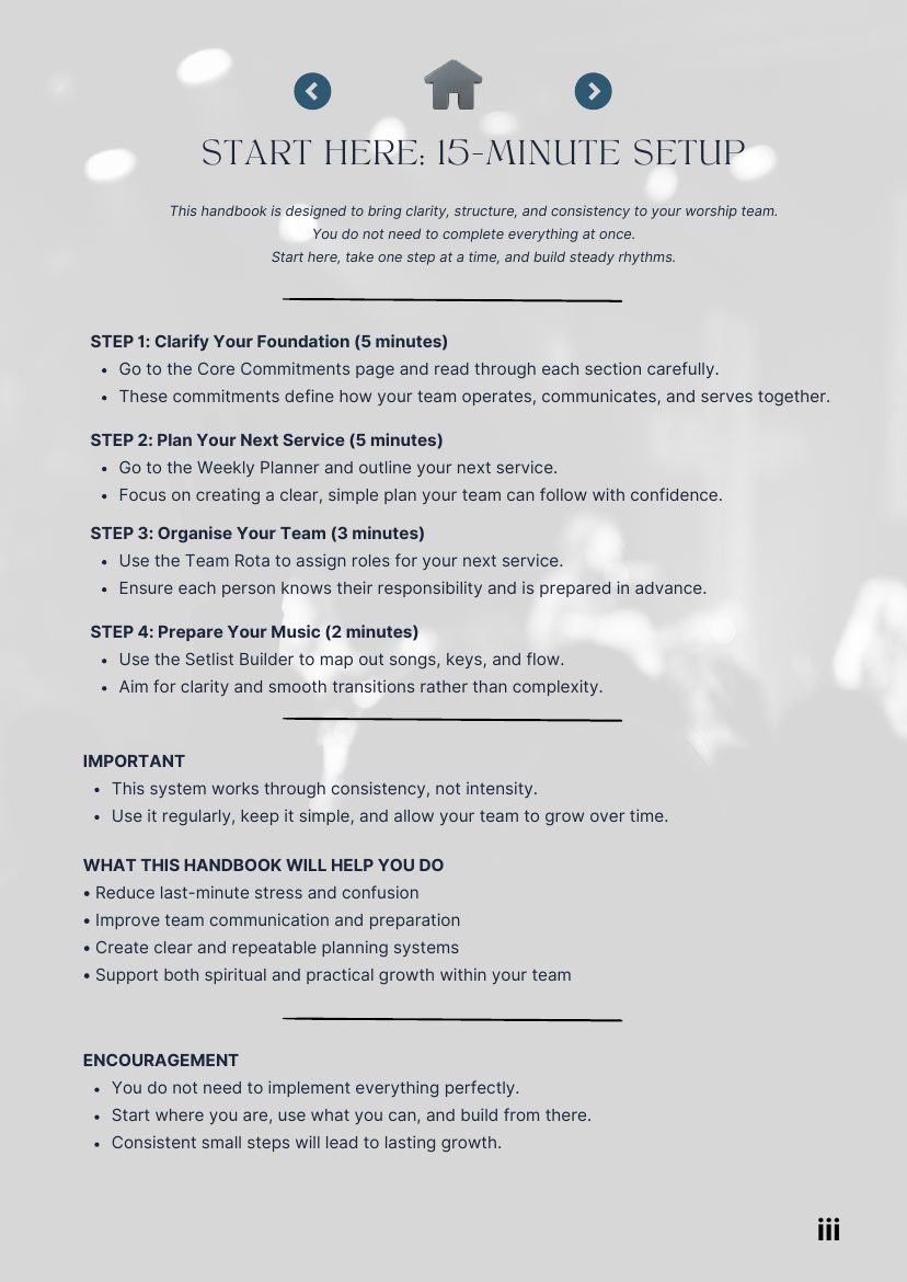Start here: 15-minute setup page