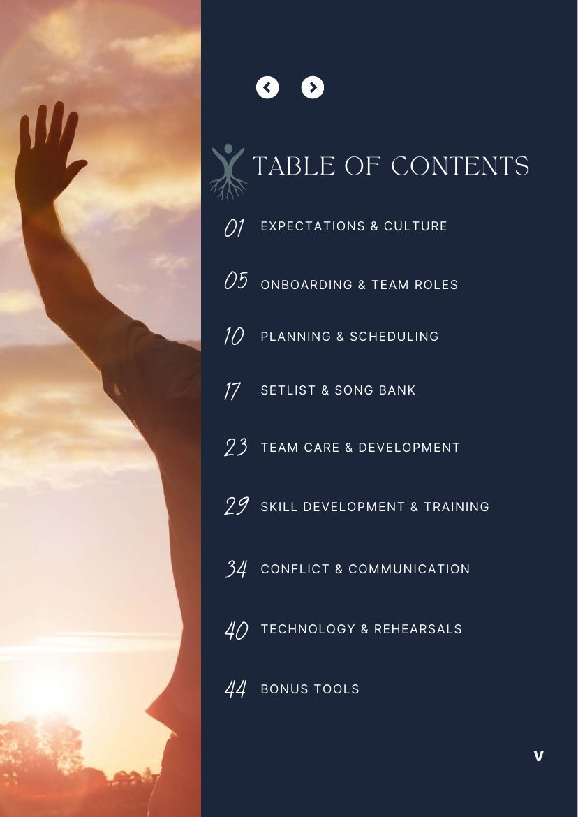 Handbook table of contents
